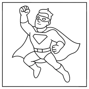Superhrdina coloring page – omaľovánka na vytlačenie pre deti