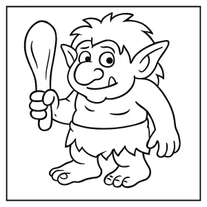 Omalovánka trola – coloring page s vtipným trolom na vyfarbenie zadarmo