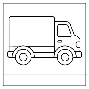 Omalovánka nákladného auta – truck coloring page na vytlačenie zdarma pre deti