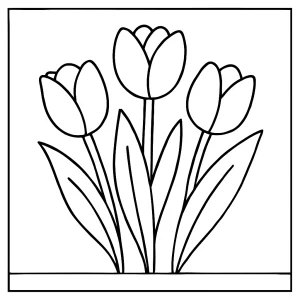 Omalovánka tulipány – printable coloring page s kvetmi na vymaľovanie