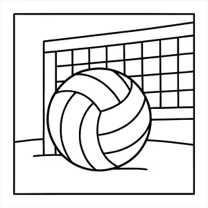Volejbal omalovánka – športová coloring page na vytlačenie zadarmo