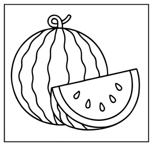 Omalovánka melónu na vytlačenie – coloring page pre deti