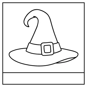 Omalovánka čarodejníckeho klobúka – coloring page na vymaľovanie pre deti