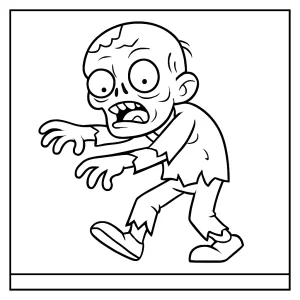 Zombie coloring page – Strašidelná omalovánka na vytlačenie pre deti