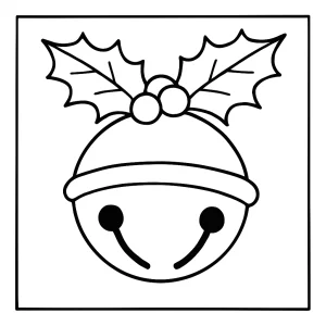 Coloring page sviatočný zvonček s cezmínou – vytlačiteľná omalovánka pre deti