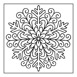Obrovská snehová vločka mandala omalovánka – coloring page na vyfarbenie