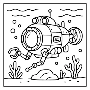 Deep Sea Research Submersible coloring page – omalovánka na vytlačenie a vyfarbenie