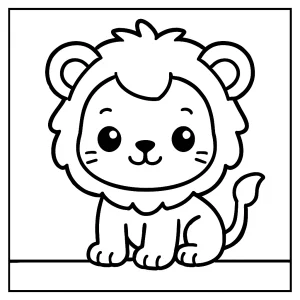 Kawaii levíča omalovánka – coloring page pre deti na vyfarbenie