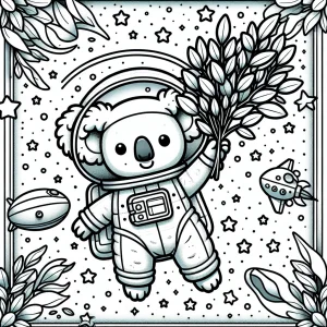 Koala astronaut omalovánka – vesmírna coloring page zdarma pre deti
