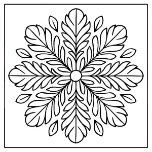 Mandala z pierkových perie omaľovánka – coloring page na vytlačenie a vyfarbenie