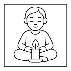 Omaľovánka plameňa sviečky na vyfarbovanie – mindfulness coloring page pre deti aj dospelých