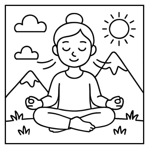 Horský dych – mindfulness breathing coloring page omalovánka na vytlačenie