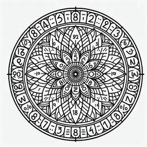 Mandala s násobilkovým kolesom – matematická coloring page na vyfarbenie zdarma