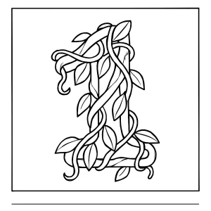 Omalovánka číslo 1 z džungľových lian - coloring page na vytlačenie pre deti