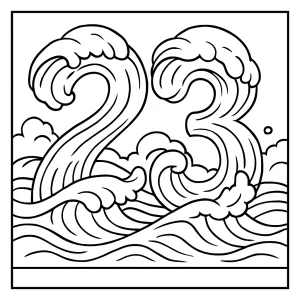 Omalovánka číslo 23 z vĺn oceánu – coloring page na vytlačenie pre deti
