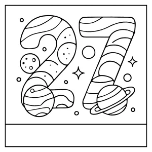 Omaľovánka číslo 27 z planét – vesmírna coloring page na vytlačenie